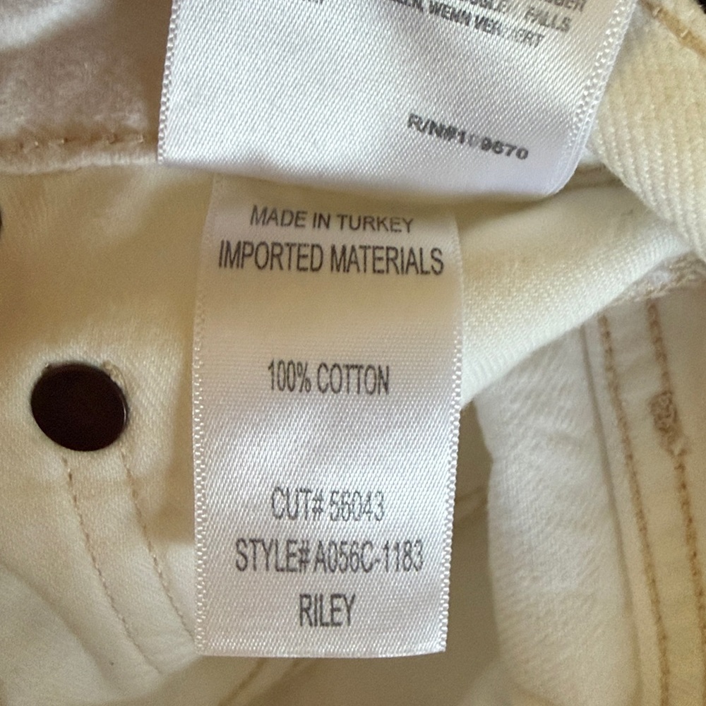AGOLDE Riley White High Rise Distressed Button Fly Straight Crop Jeans Waist 24 - Picture 14 of 14